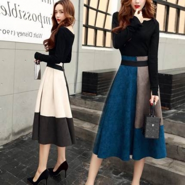 韩国女装2020年秋冬新款韩版洋气时尚套装女气质两件套连衣裙子潮